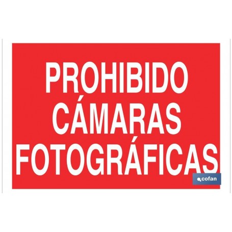 ▷ Cartel Prohibido cámaras fotográficas Color Rojo | Ferreidea