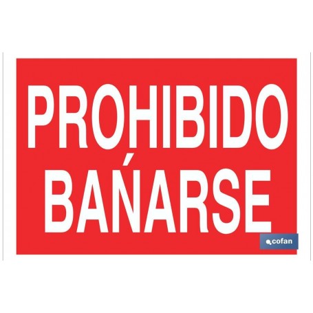 ▷ Cartel Prohibido bañarse Color Rojo | Ferreidea