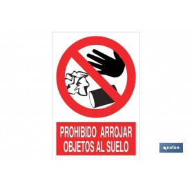 ▷ Cartel Prohibido arrojar objetos al suelo | Ferreidea