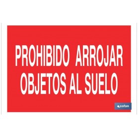 ▷ Cartel Prohibido arrojar objetos al suelo Color Rojo | Ferreidea