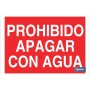 ▷ Cartel Prohibido apagar con agua | Ferreidea