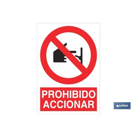 ▷ Cartel Prohibido accionar | Ferreidea