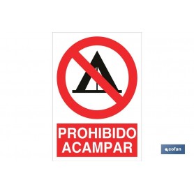 ▷ Cartel Prohibido acampar | Ferreidea
