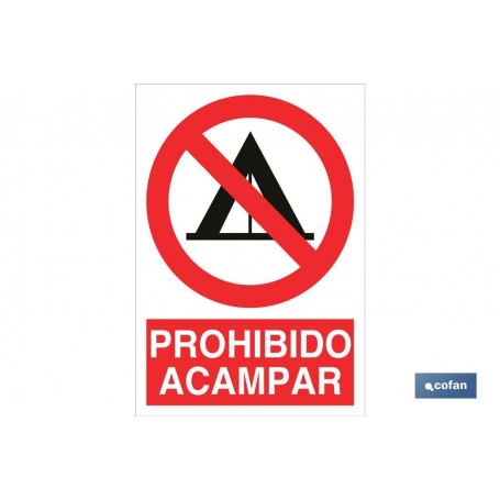 ▷ Cartel Prohibido acampar | Ferreidea