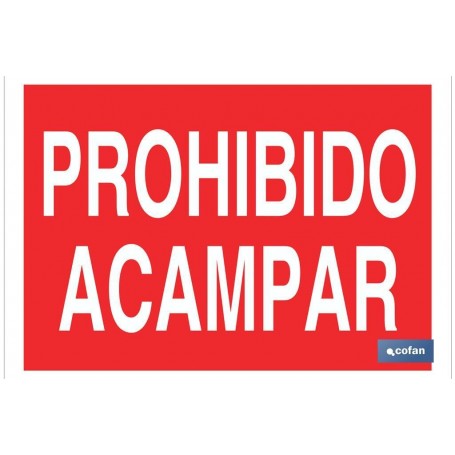 ▷ Cartel Prohibido acampar Color Rojo | Ferreidea