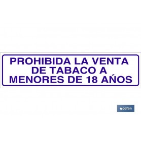 ▷ Cartel Prohibida la venta de tabaco a menores de 18 años | Ferreidea
