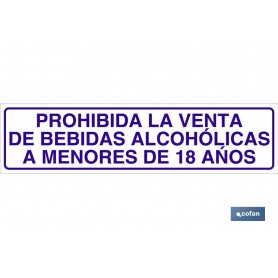 ▷ Cartel Prohibida la venta de bebidas alcohólicas a menores de 18 años | Ferreidea