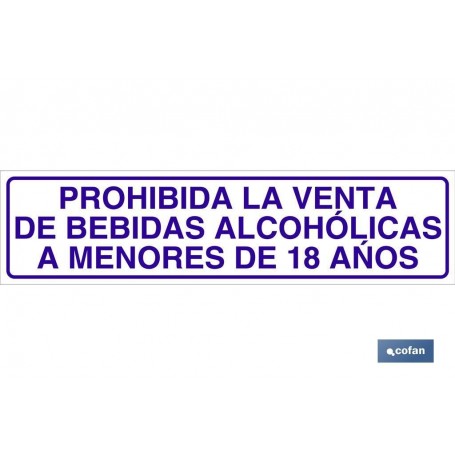 ▷ Cartel Prohibida la venta de bebidas alcohólicas a menores de 18 años | Ferreidea