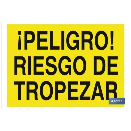 ▷ Cartel ¡Peligro! riesgo de tropezar | Ferreidea