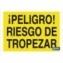 ▷ Cartel ¡Peligro! riesgo de tropezar | Ferreidea