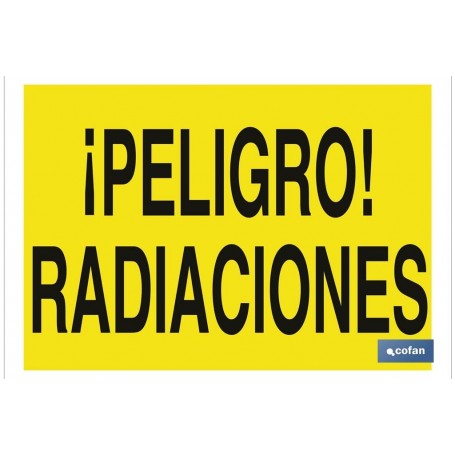 ▷ Cartel ¡Peligro! radiaciones con Texto | Ferreidea