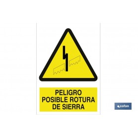 ▷ Señal Peligro posible rotura de sierra | Ferreidea