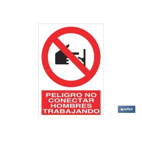 ▷ Cartel Peligro no conectar hombres trabajando | Ferreidea