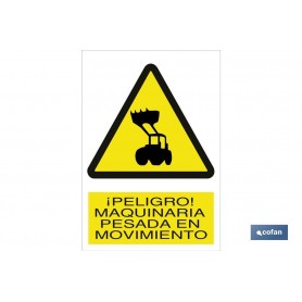 ▷ Cartel ¡Peligro! maquinaria pesada en movimiento | Ferreidea
