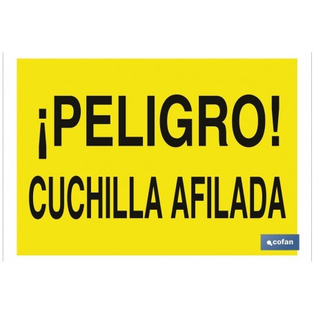▷ Cartel ¡Peligro! cuchilla afilada | Ferreidea