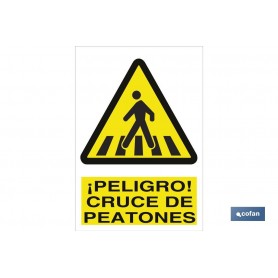 ▷ Cartel Peligro cruce de peatones | Ferreidea