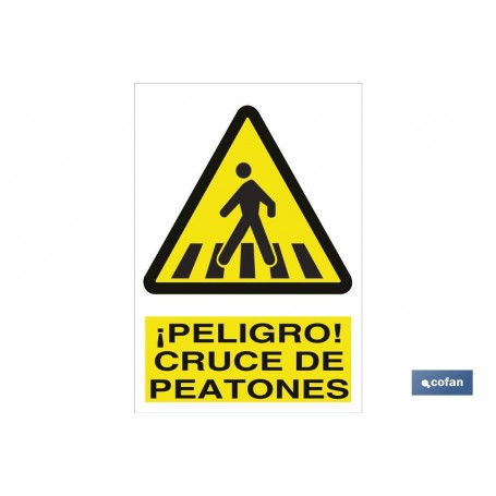 ▷ Cartel Peligro cruce de peatones | Ferreidea