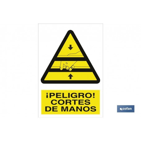 ▷ Señal ¡Peligro! cortes de manos | Ferreidea