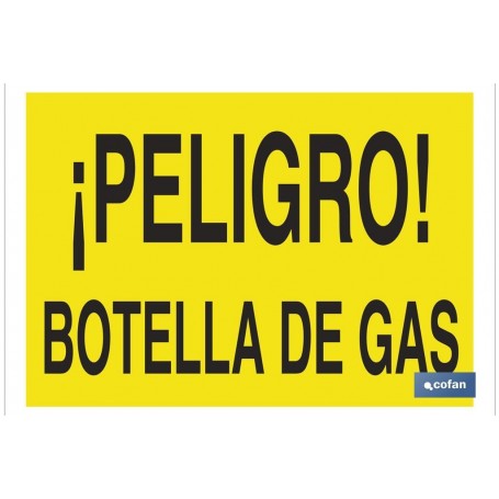 ▷ Cartel ¡Peligro! botella de gas | Ferreidea