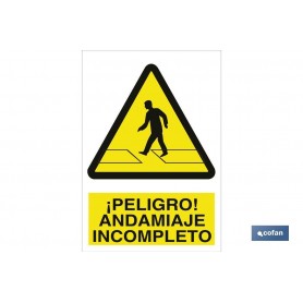 ▷ Señal ¡Peligro! andamiaje incompleto | Ferreidea