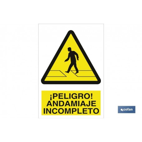 ▷ Señal ¡Peligro! andamiaje incompleto | Ferreidea