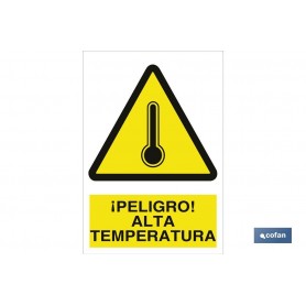 ▷ Cartel ¡Peligro! alta temperatura | Ferreidea