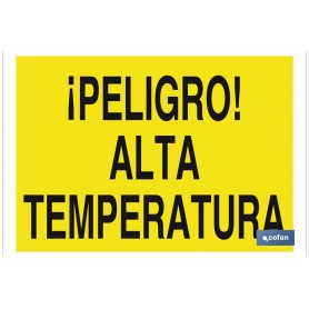 ▷ Cartel ¡Peligro! alta temperatura con texto | Ferreidea