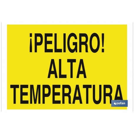 ▷ Cartel ¡Peligro! alta temperatura con texto | Ferreidea