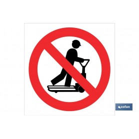 ▷ Cartel Prohibido subir transpalet | Ferreidea