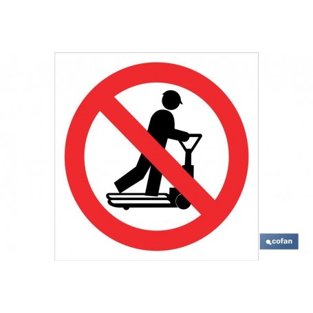 ▷ Cartel Prohibido subir transpalet | Ferreidea