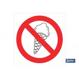 ▷ Cartel Prohibido comer helados Imagen | Ferreidea