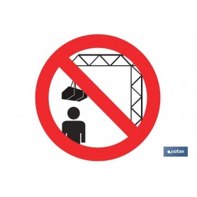 ▷ Cartel Prohibido situarse debajo carga | Ferreidea