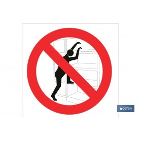 ▷ Cartel Prohibido escalar estantes | Ferreidea
