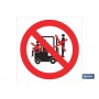 ▷ Cartel Prohibido personas en carretillas | Ferreidea