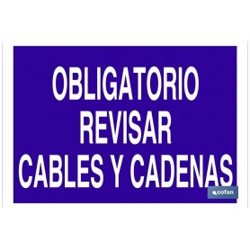 ▷ Cartel Obligatorio revisar cables y cadenas | Ferreidea