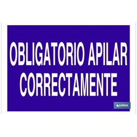 ▷ Cartel Obligatorio apilar correctamente | Ferreidea