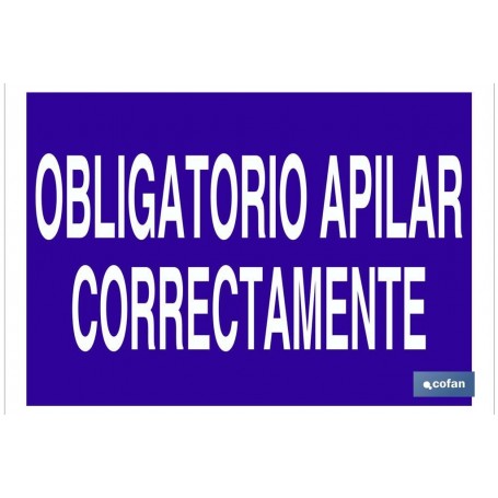 ▷ Cartel Obligatorio apilar correctamente | Ferreidea