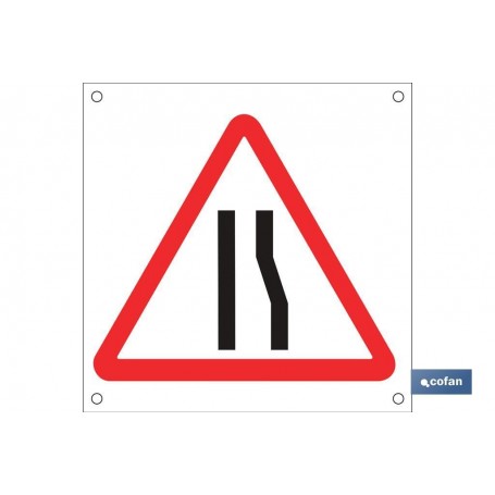 ▷ Cartel OB21 "Estrechamiento derecho via" | Ferreidea