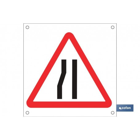 ▷ Cartel OB20 "Estrechamiento izquierdo via" | Ferreidea