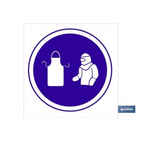 ▷ Cartel Obligatorio mandil y traje protección | Ferreidea