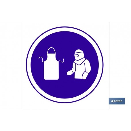 ▷ Cartel Obligatorio mandil y traje protección | Ferreidea