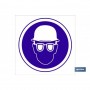 ▷ Cartel Obligatorio uso casco y gafas | Ferreidea