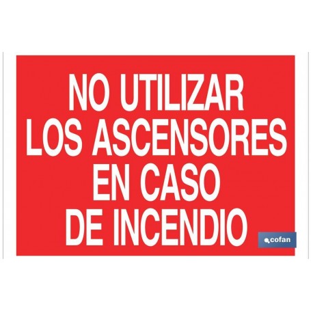 ▷ Cartel No utilizar los ascensores en caso de incendio | Ferreidea