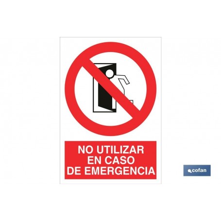 ▷ Cartel No utilizar en caso de emergencia | Ferreidea