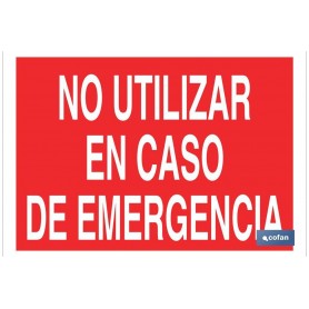 ▷ Cartel No utilizar en caso de emergencia Color Rojo | Ferreidea
