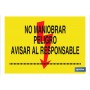 ▷ Cartel No maniobrar peligro avisar al responsable | Ferreidea