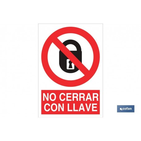 ▷ Cartel No cerrar con llave | Ferreidea