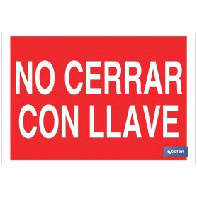 ▷ Cartel No cerrar con llave Color Rojo | Ferreidea