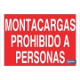 ▷ Cartel Montacargas prohibido a personas | Ferreidea