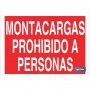 ▷ Cartel Montacargas prohibido a personas | Ferreidea